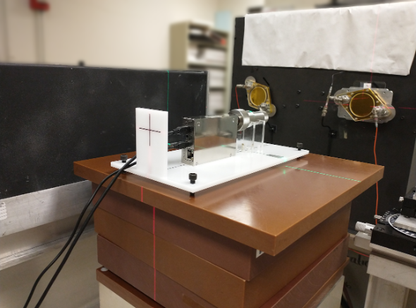 CdTe Spectrometer in position for measurements of tungsten-anode x-ray beams